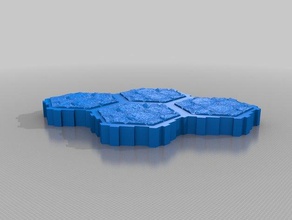 diam4 hex de tuiles pierre jeux personnalisé 3d print model - Mito3D
