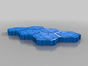bloc6 hex de tuiles pierre jeux personnalisé 3d print model - Mito3D