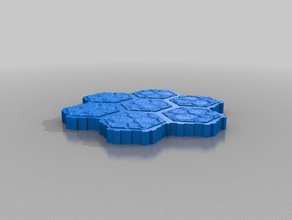 block6 hex tile stone games customized 3d print model - Mito3D