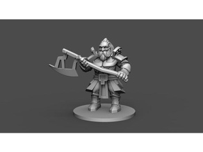 dwarf warrior mini sculptures miniature rpg tiles 3d print model - Mito3D