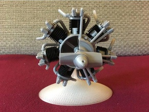 radial engine printable rc vehicles airplane motor scale sternmotor 3d print model - Mito3D