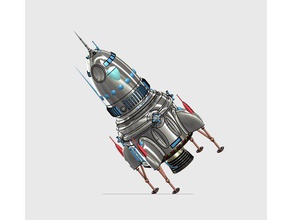 rocketship modelos de idade retro nave espacial vintage 3d print model - Mito3D