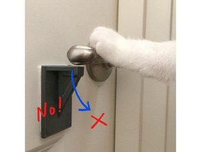 anti-cat door handle stop pets 3d print model - Mito3D