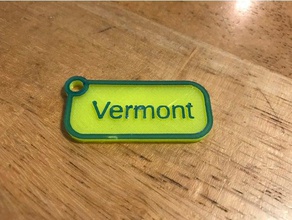 vermont key tag keychains customized 3d print model - Mito3D
