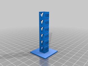 mon personnalisés temp étalonnage de la tour 205-180 3 d l'impression tests 3d print model - Mito3D