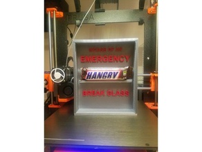 emergência de fome sinais logotipos quebrar o vidro hangry com imagem quadro snickers 3d print model - Mito3D
