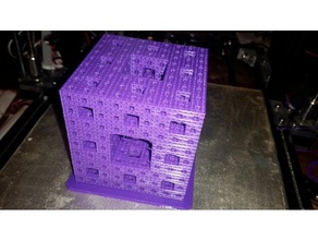 level 4 menger sponge math art fractal 3d print model - Mito3D