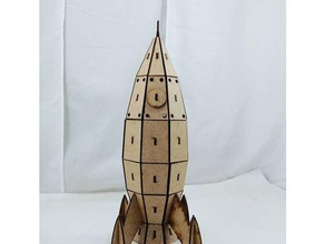 foguete espacial mdf 3mm toys games lasercut 3d print model - Mito3D