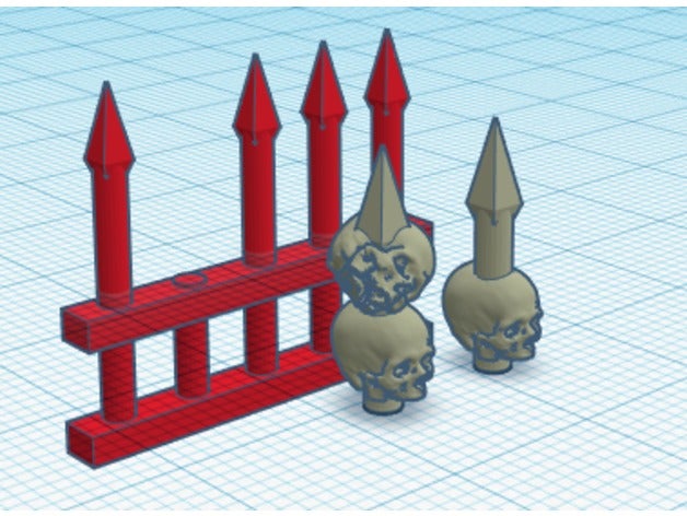 chaos deko fence skulls props 40k space marines warhammer 3D print model - Mito3D