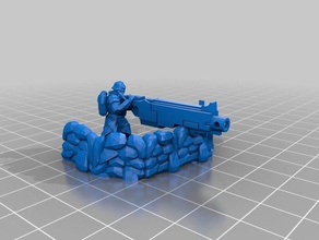superlourds mitrailleuse personnes 40k death korps de krieg dkok warhammer 3d print model - Mito3D