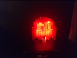 pacman fantasma de la lámpara decoración arcade juego el led retro 3d print model - Mito3D