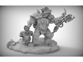 orc flame thrower models 28mm evil figure funny guard hero heroic imperial miniature ork scale sculpture 3d print model - Mito3D