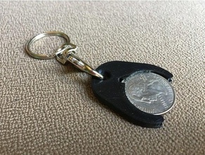 quarter holder keychains tag 3d print model - Mito3D