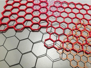 padrão de favo mel do gerador matemática hex hexágono tessellation 3d print model - Mito3D