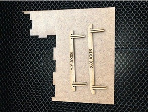 honeycomb pins bar axises tools glowforge jig laser lasercut cut 3d print model - Mito3D