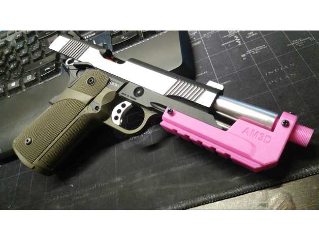 hicapa thread adapter airsoft suppressor tracert diy accessories gun kjw kp-05 pistol 3D print model - Mito3D