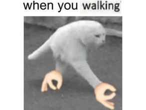 meme bipedal walking cat animals 3d print model - Mito3D