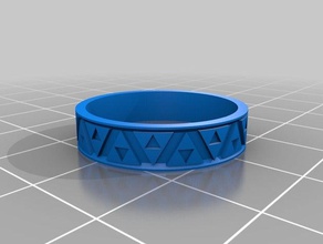 my customized zeldathon recovery triforce bas relief ring size 11 5mm tall rings 3d print model - Mito3D