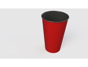 red plastic cup kitchen dining 3d print model - Mito3D