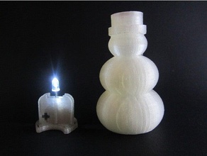 tipo kardan adam gece lambas de luz led muñeco nieve sombrero 3d impresión 3d print model - Mito3D