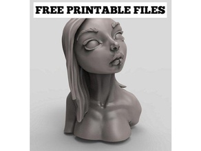 female bust toys games girl goth statue woman 3d print model - Mito3D