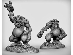 trolls toys games 28mm dnd fantasy frostgrave miniature monster mordheim ogre pathfinder wargame warhammer 3d print model - Mito3D