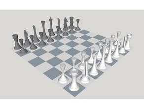 einfache Schachfiguren Brettspiel Schach-set Figur 3d print model - Mito3D