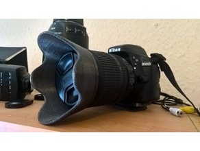 nikon lens hood large diameter camera 18-105mm 67mm 72mm d3300 3d print model - Mito3D