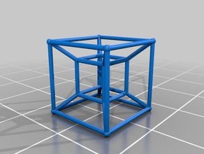tesseract hypercube schlegel perspective physics astronomy 3d print model - Mito3D