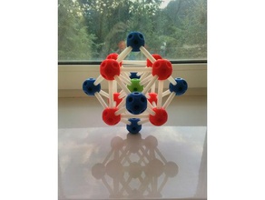 body-centered cubic crystall lattice physics astronomy ball stick model crystallography crystal structure 3d print model - Mito3D