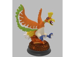 ho-oh esculturas pássaro fogo lendário phoenix pokemon 3d print model - Mito3D