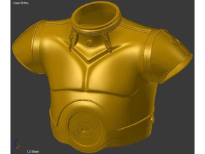 c3po torso props 3d print model - Mito3D