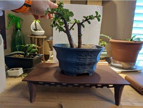 süslü dikdörtgen bonsai tablo açık bahçe mame shohin 3d print model - Mito3D