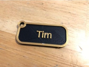 tim key tag keychains customized 3d print model - Mito3D