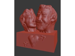 just kiss sculptures friends love lovers man woman 3d print model - Mito3D