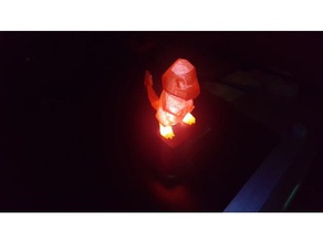 pokemon charmander base esculturas diodo emissor de luz estátua 3d print model - Mito3D