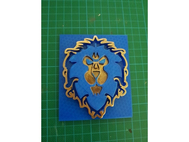 monde de warcraft alliance shieldbadge vidéo jeux bataille azeroth 3D print model - Mito3D