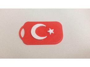 Türk Bayrağı Anahtarlık Türkiye 3d print model - Mito3D