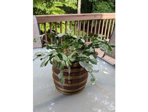 bourbon barril vaso de flores ao ar livre jardim flowerpot 3d print model - Mito3D