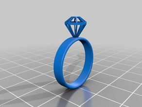 diamond ring accessories calibration challenge diamont proposal wedding 3d print model - Mito3D