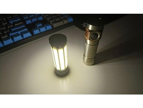 compact 18650 de l'épi led lumière travail l'électronique batterie la lampe poche 3d print model - Mito3D