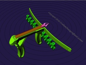 one peace printable crossbow no supports sport outdoors 3d print model - Mito3D