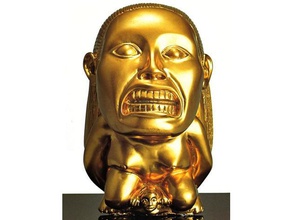 chachapoyan fertilità idolo poligono di riduzione sculture d'oro indiana jones 3d print model - Mito3D