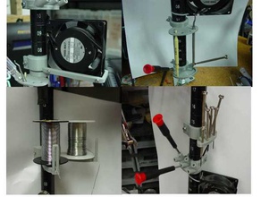 prateleira do fio da ferramenta de titulares colchetes caixas bancada ventilador refrigeração montagem o organizador solda spool titular as ferramentas trabalho 3d print model - Mito3D