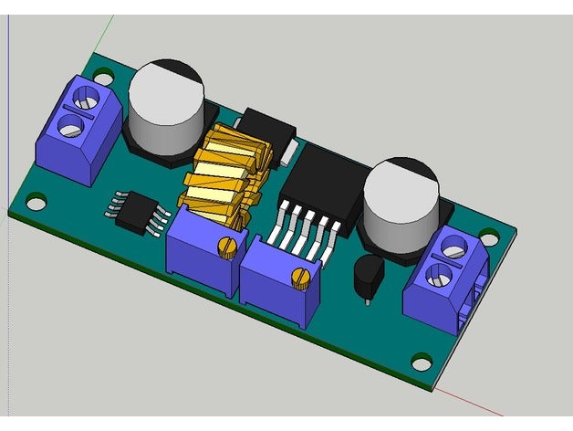5 amp cv cc buck passo para baixo da fonte de alimentação do módulo caixa eletrônica 12v 12vdc 3D print model - Mito3D
