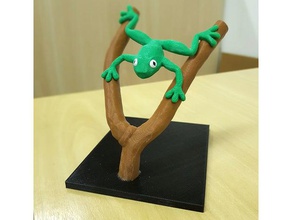frog branches multi-color animals decoration multi-material nature toad 3d print model - Mito3D