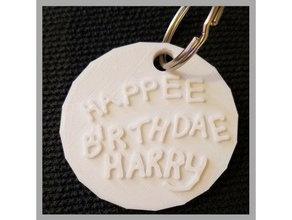 hagrids birthday cake keychain keychains happee birthdae happy harry potter hogwarts 3d print model - Mito3D