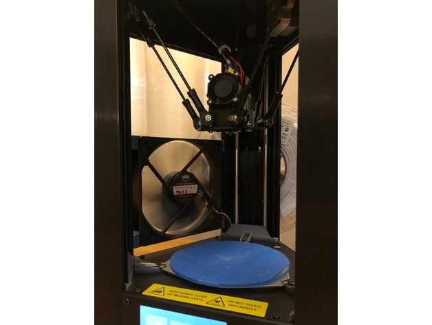 monoprice mini delta 120mm Lüfter Halterung 3d Drucker - Zubehör mod mpmd 3D print model - Mito3D