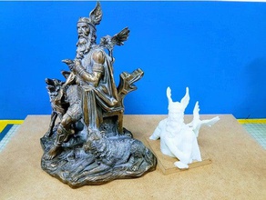 odin sculpture partie supérieure sculptures creative figure nordique 3d print model - Mito3D