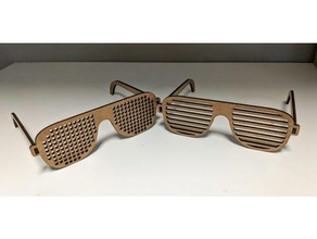 obturador tonos de bricolaje gafas ahora la madera lasercut sol 3d print model - Mito3D